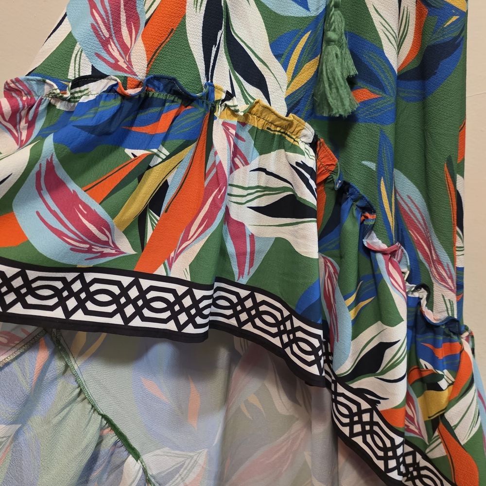 Flying Tomato Boho Chic Floral High-Low Ruffle Maxi Dress Sz Small - Picture 3 of 9